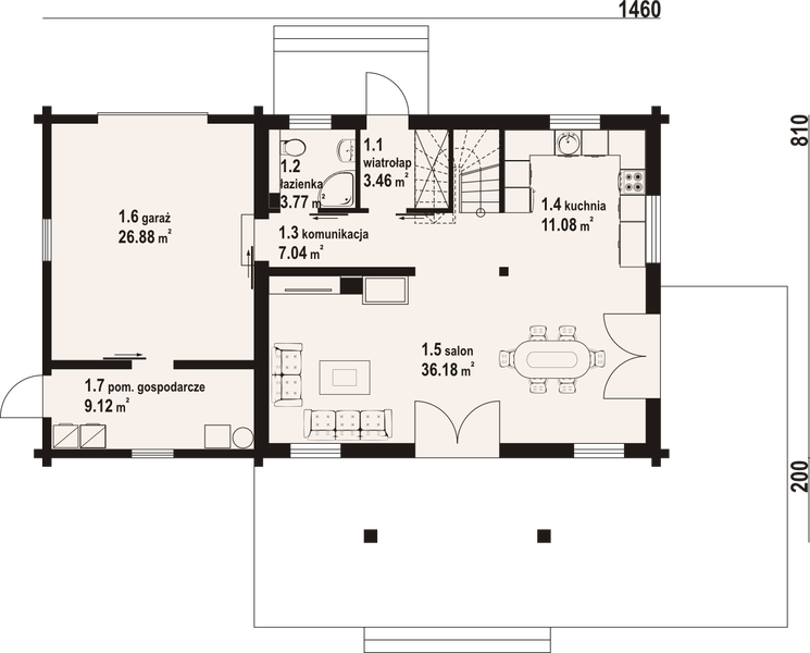 Parter projektu Jodłownik 13g dw