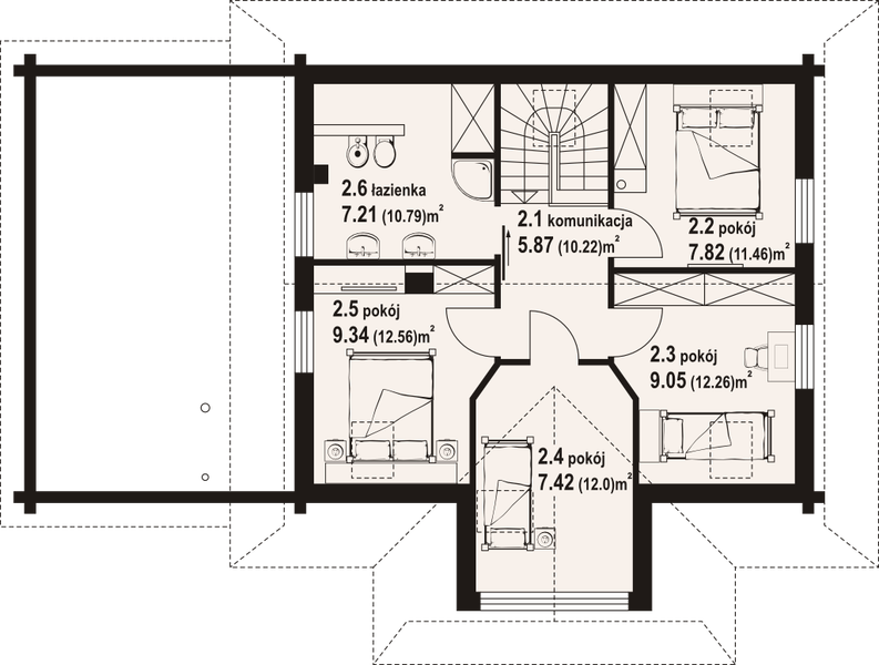 Poddasze projektu Jodłownik 13g dw