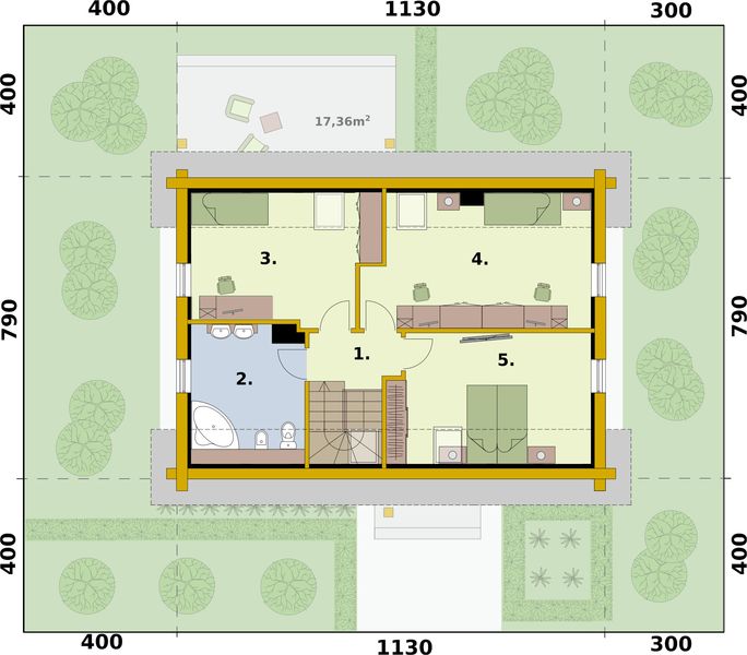Poddasze projektu Trypolis 5 projekt domu z bali drewnianych