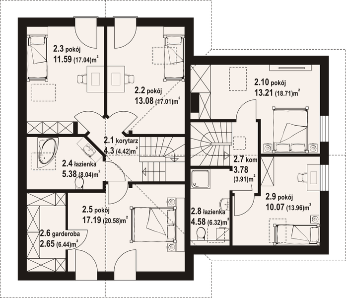 Poddasze projektu Gładyszów 72