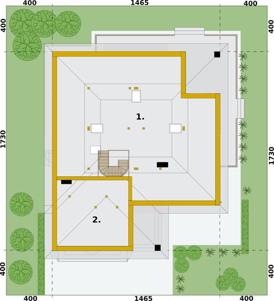 Poddasze projektu Alexandria projekt domu z bali drewnianych