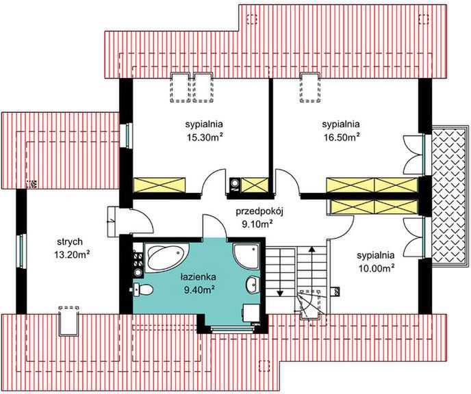 Poddasze projektu BW-56 wariant 1