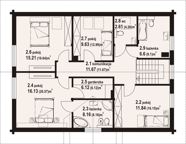 Poddasze projektu Bolechowo dw1
