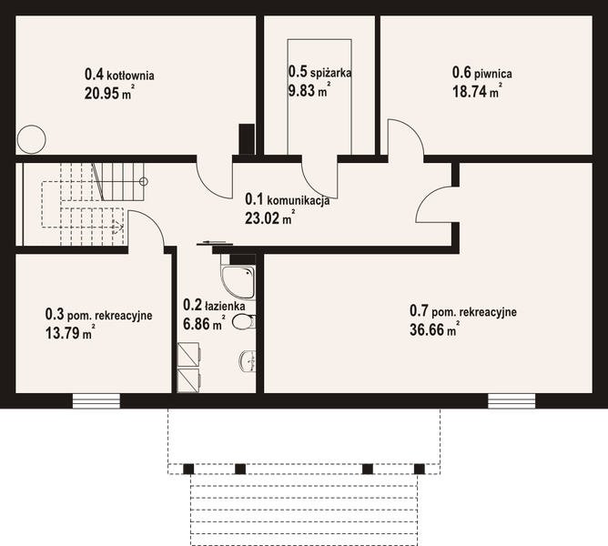 Piwnica projektu Osakowo 9 dw