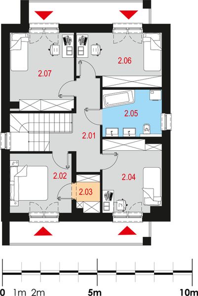 Piętro 1 projektu Dubius I G1