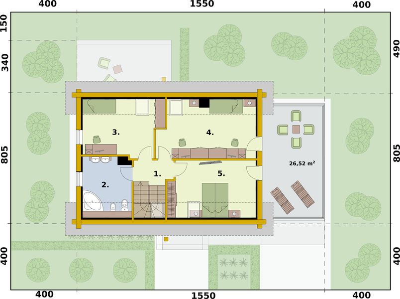 Poddasze projektu Trypolis 3 projekt domu z bali drewnianych