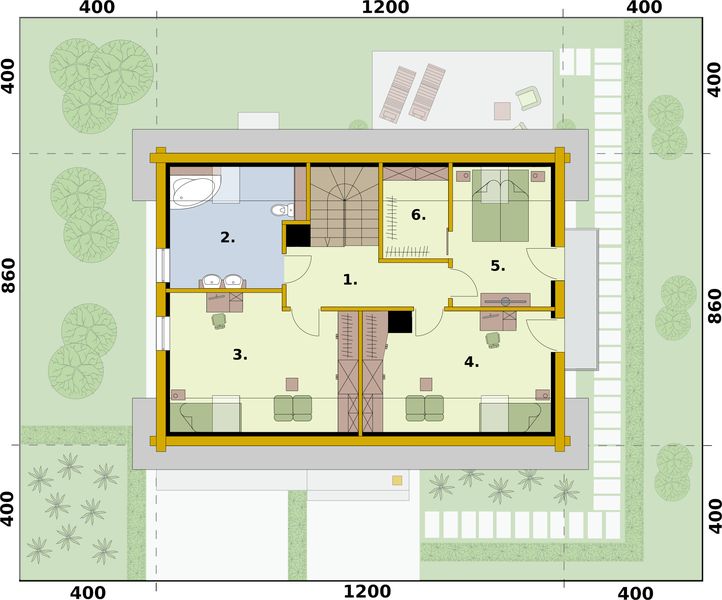 Poddasze projektu Rio 2 projekt domu z bali drewnianych