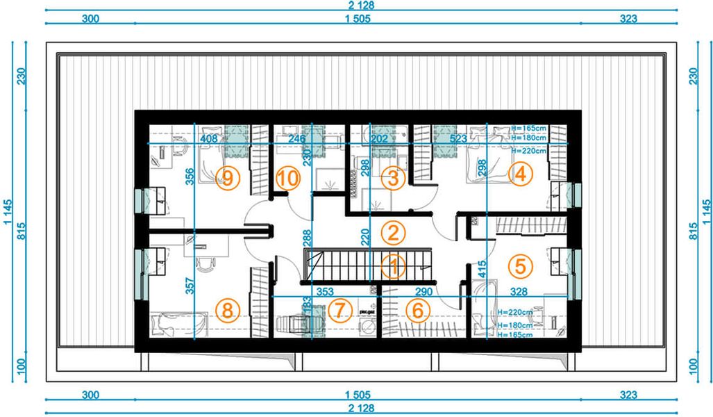 Poddasze projektu Z pergolą 03