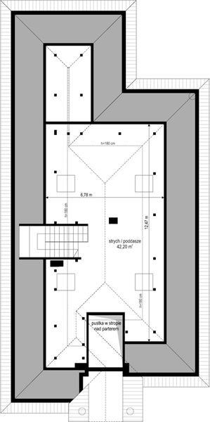 Poddasze projektu Dom na parkowej 7 A