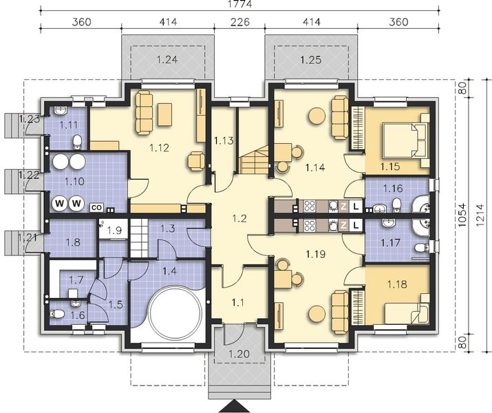 Parter projektu Budynek agroturystyczny Dąb 3 LMPS02b