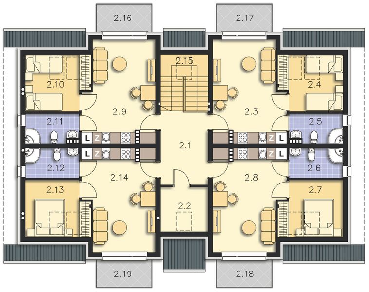 Poddasze projektu Budynek agroturystyczny Dąb 3 LMPS02b