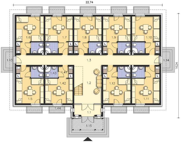 Parter projektu Budyn ek wypoczynkowy Ambrowiec LMPS05