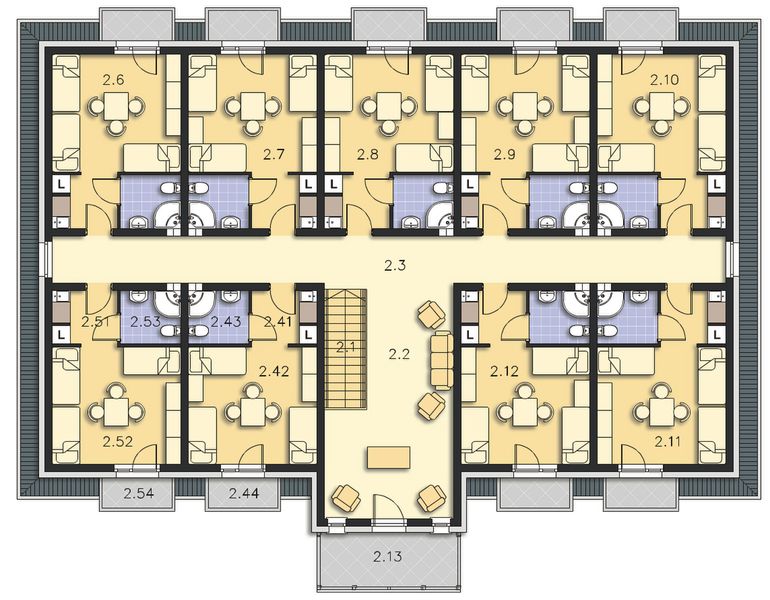 Poddasze projektu Budyn ek wypoczynkowy Ambrowiec LMPS05