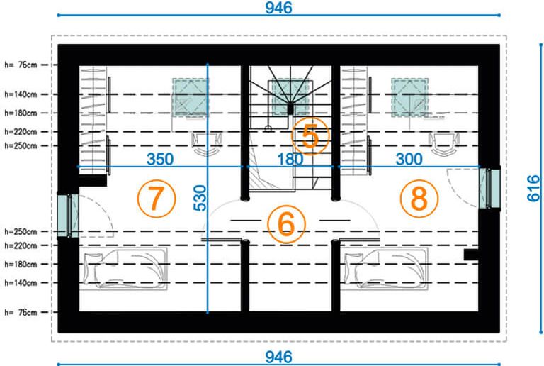 Poddasze projektu Pilawa 02 całoroczny