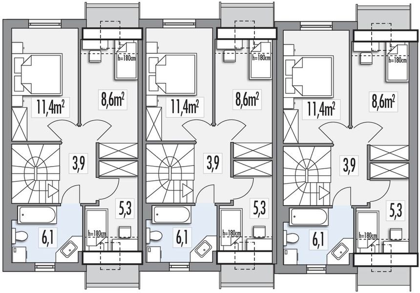 Poddasze projektu Emilka - szereg l+s+p