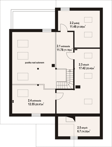 Poddasze projektu Tychowo dw
