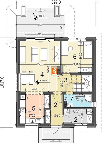 Parter projektu Baset 7 bez garażu