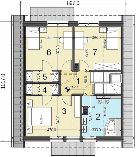 Poddasze projektu Baset 7 bez garażu