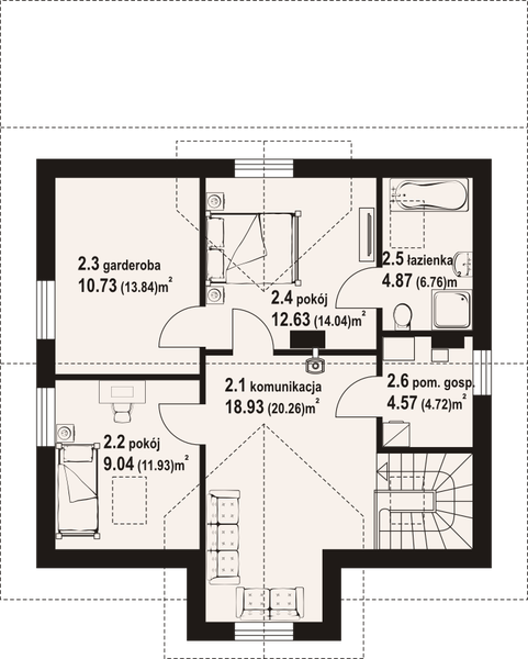 Poddasze projektu Brzezina nowa 3