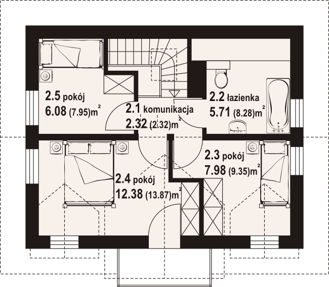 Poddasze projektu Gaik 45m