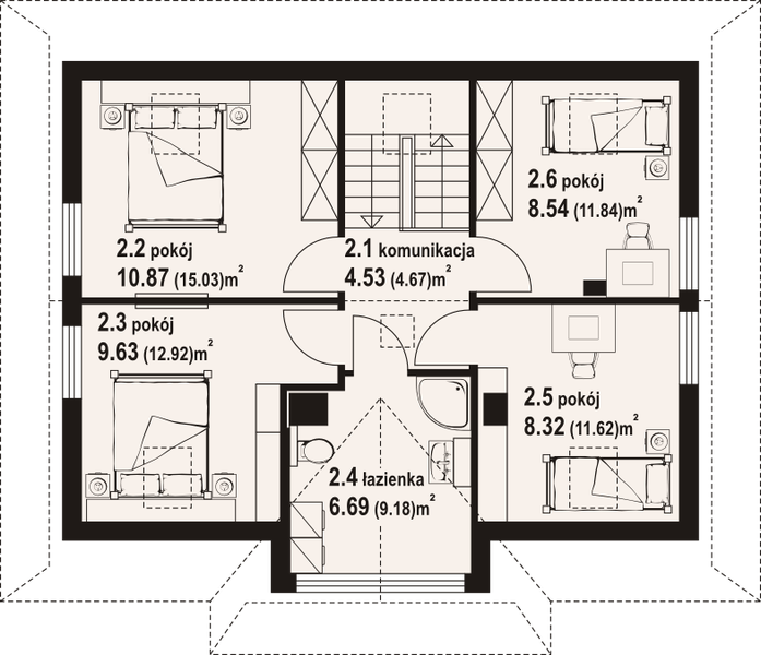 Poddasze projektu Jurgów 7 dw