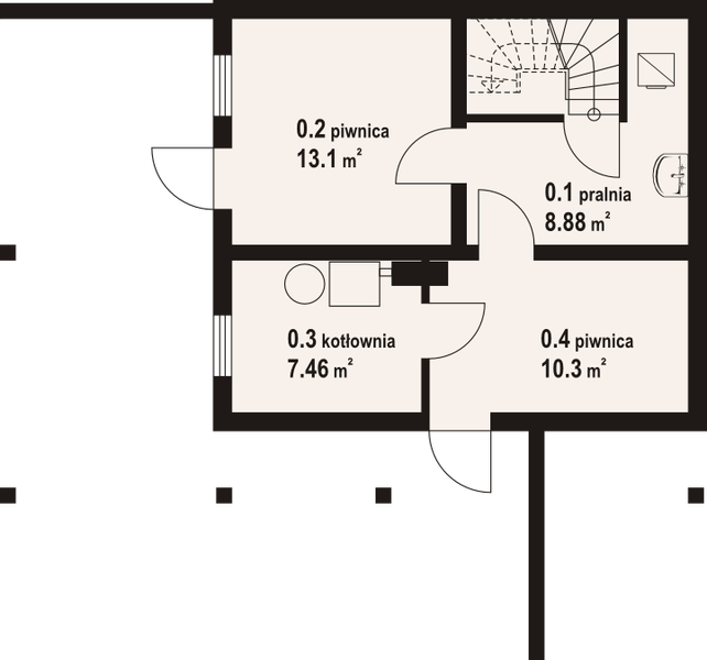 Piwnica projektu Świeszewo 9 dws