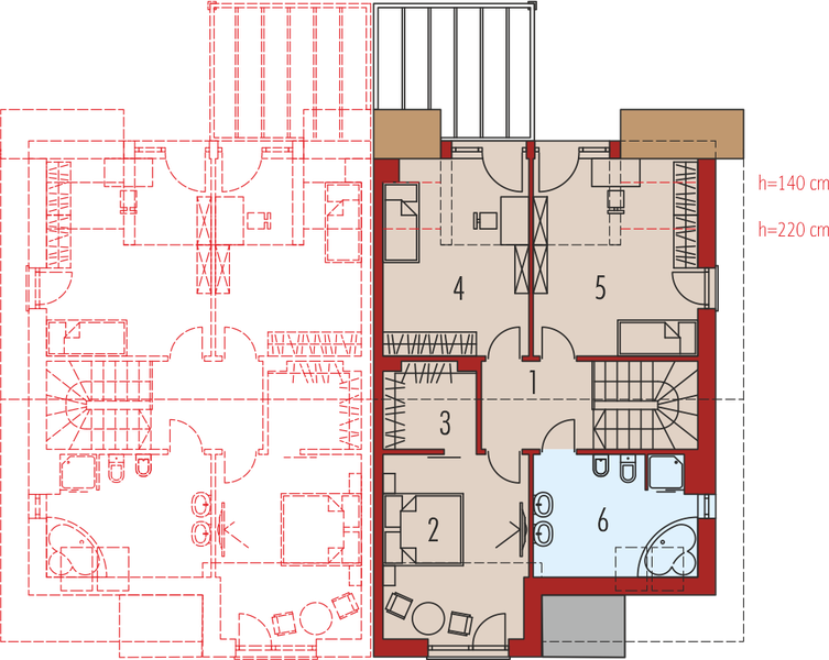 Poddasze projektu Konrad G1 (bliźniak) energo