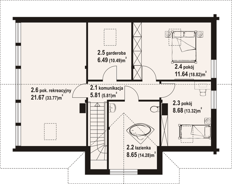 Poddasze projektu Chmielów dw 25