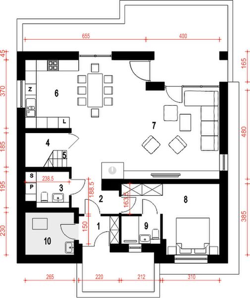 Parter projektu Nowa II bez garażu [B]