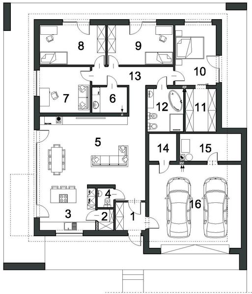 Parter projektu Harmonijny D56 wariant I