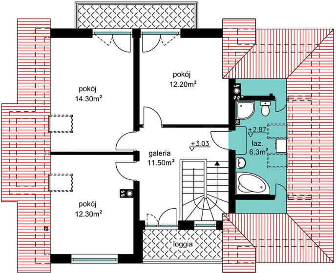 Poddasze projektu BW-10 wariant 6