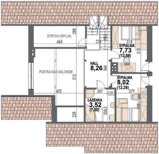 Poddasze projektu Nel II N+