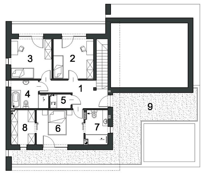 Piętro 1 projektu Nowatorski D57
