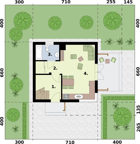 Parter projektu Orlean 7 dom letniskowy