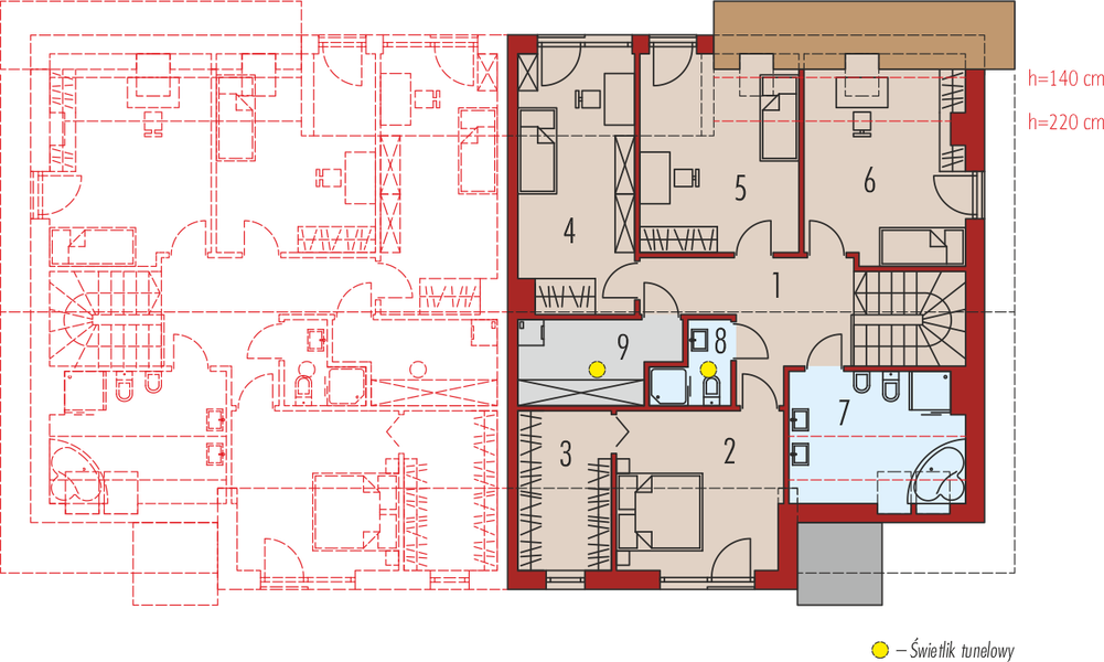 Poddasze projektu Wiktor G2 (bliźniak) energo