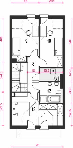 Poddasze projektu Jukka z garażem 1-st. [A1-SZ]