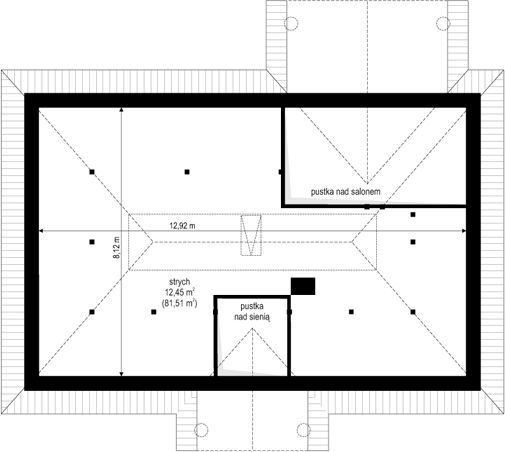 Poddasze projektu Dom na Dębowej