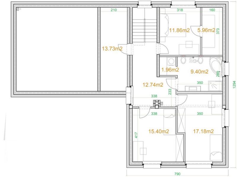 Piętro 1 projektu eko Typowy 41