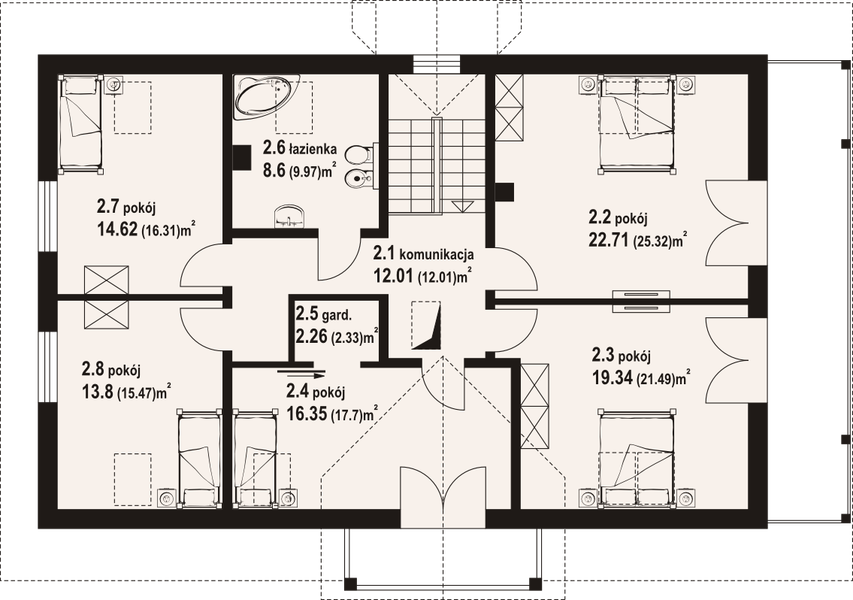 Poddasze projektu Milicz 53m