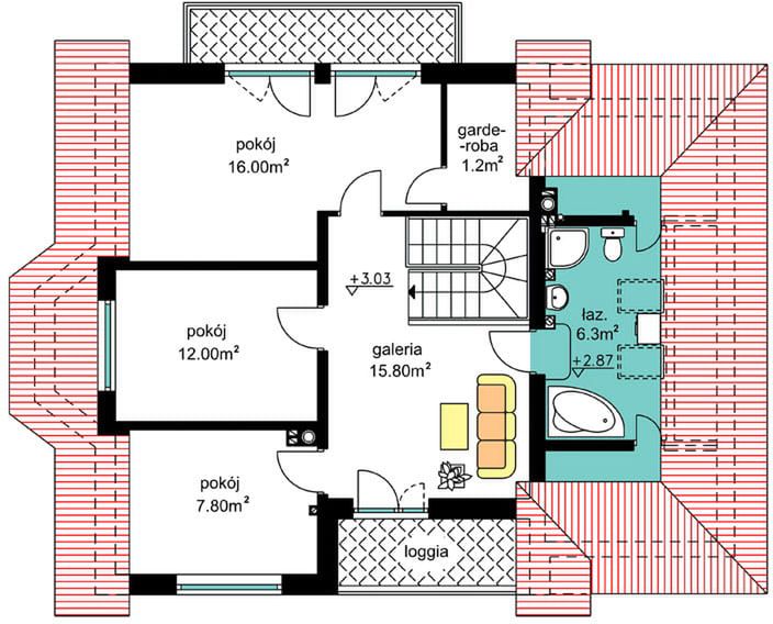 Poddasze projektu BW-10 wariant 4