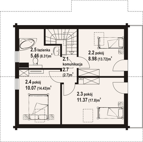 Poddasze projektu Świdnica mała dw 43