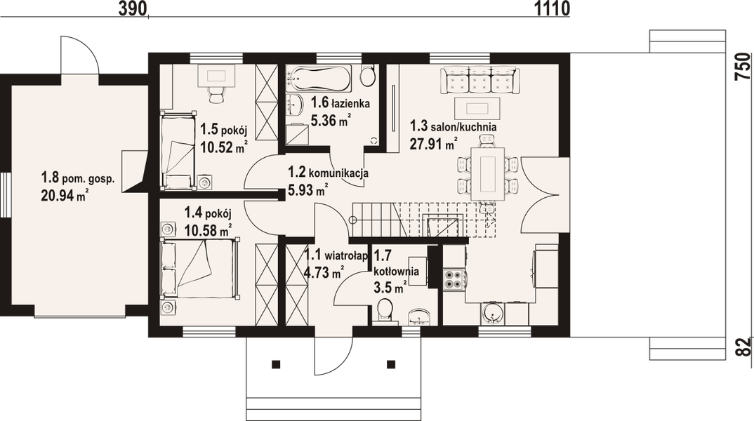 Parter projektu Miłków 16g dws