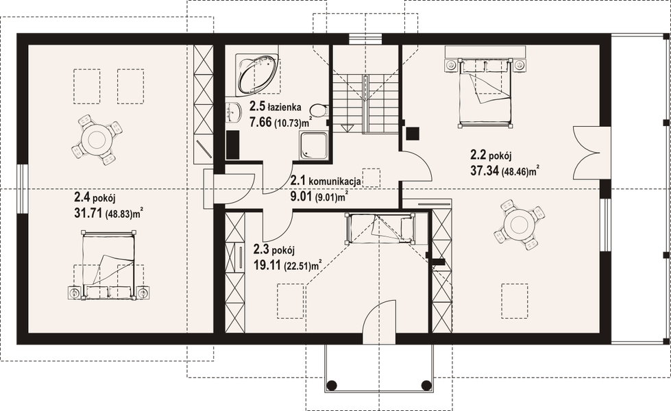 Poddasze projektu Milicz 16 dw
