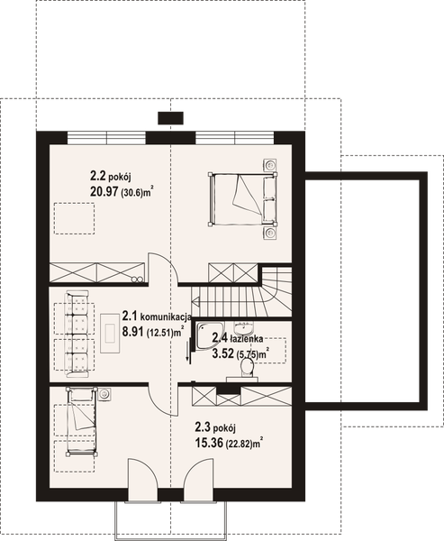 Poddasze projektu Głogoczów 3m