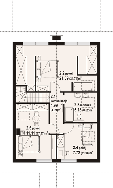 Poddasze projektu Głogoczów 13 dws