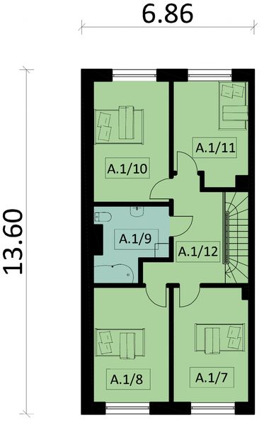 Piętro 1 projektu KA86 S