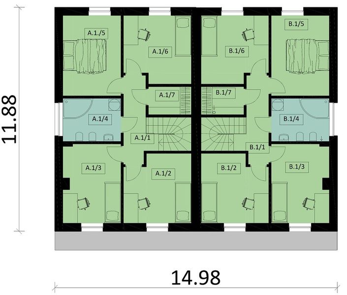 Piętro 1 projektu KA92