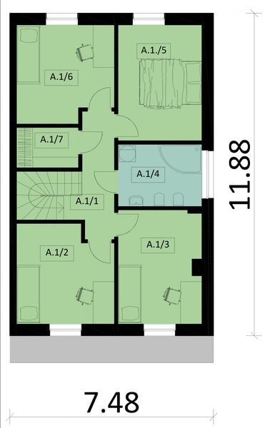 Piętro 1 projektu KA92 S