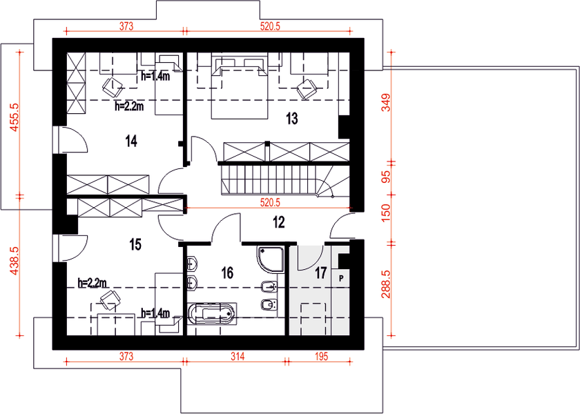 Poddasze projektu Strzyżyk II z garażem 2-st. [A1]