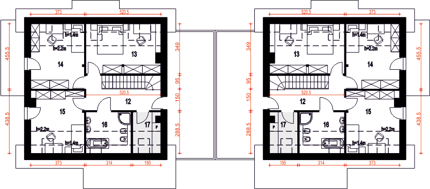 Poddasze projektu Strzyżyk II z garażem 1-st. bliźniak [A-BL]